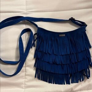 Hollister Blue Fringe Crossbody Bag